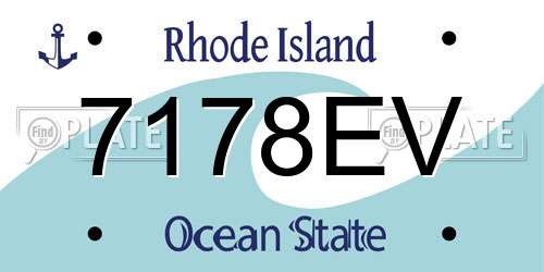 7178EV Rhode Island License Plate