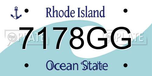 7178GG Rhode Island License Plate