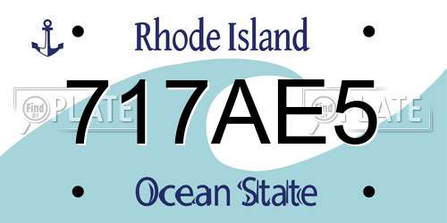 717AE5 Rhode Island License Plate