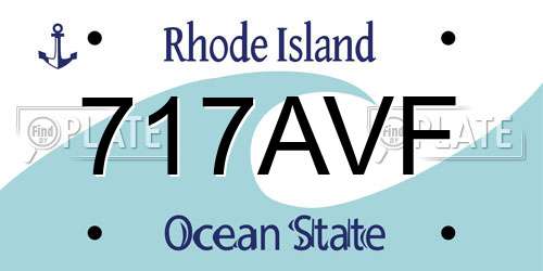 717AVF Rhode Island License Plate