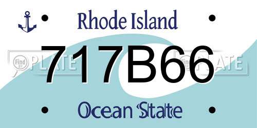 717B66 Rhode Island License Plate