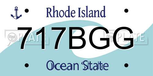 717BGG Rhode Island License Plate