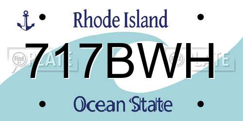 717BWH Rhode Island License Plate