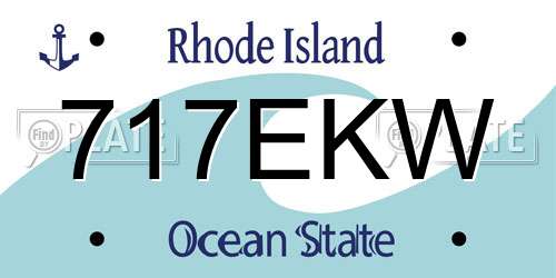 717EKW Rhode Island License Plate