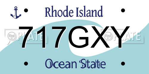 717GXY Rhode Island License Plate