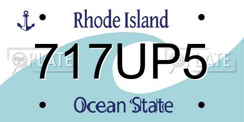 717UP5 Rhode Island License Plate