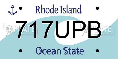 717UPB Rhode Island License Plate