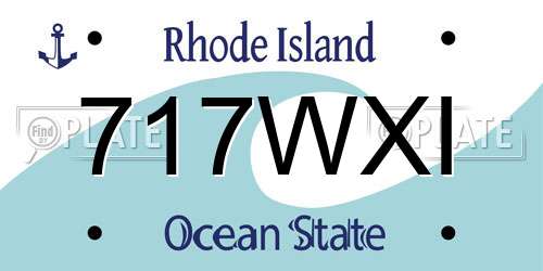 717WXI Rhode Island License Plate