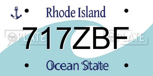717ZBF Rhode Island License Plate