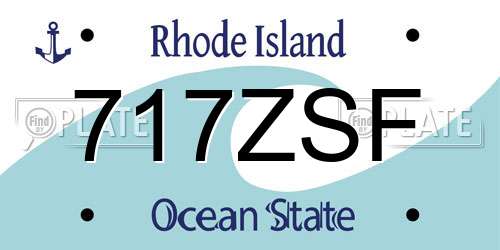 717ZSF Rhode Island License Plate