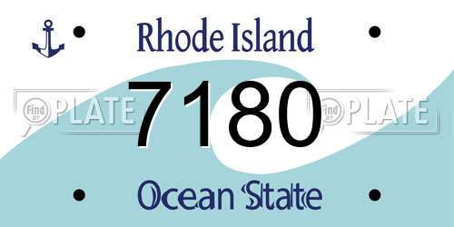 7180 Rhode Island License Plate