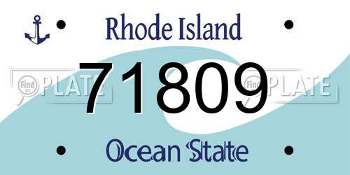 71809 Rhode Island License Plate