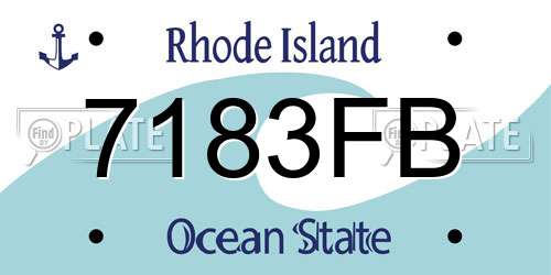 7183FB Rhode Island License Plate