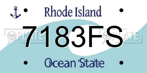 7183FS Rhode Island License Plate