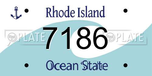 7186 Rhode Island License Plate