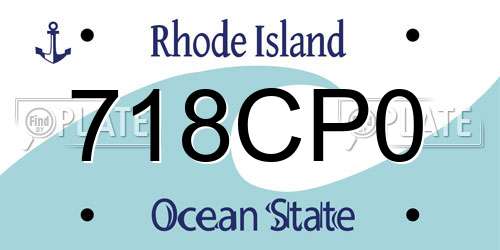 718CP0 Rhode Island License Plate