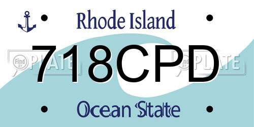 718CPD Rhode Island License Plate