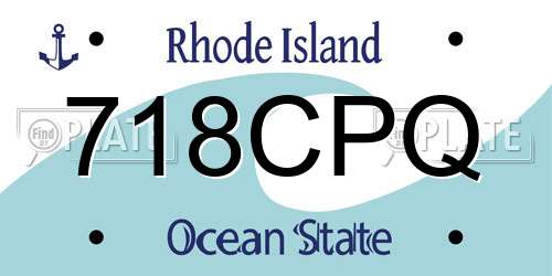 718CPQ Rhode Island License Plate