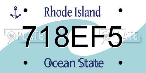 718EF5 Rhode Island License Plate