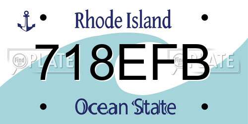 718EFB Rhode Island License Plate