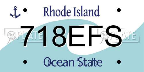718EFS Rhode Island License Plate