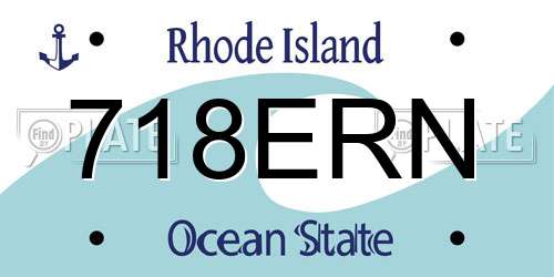 718ERN Rhode Island License Plate