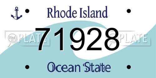 71928 Rhode Island License Plate