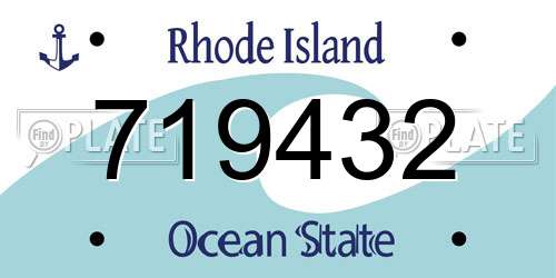 719432 Rhode Island License Plate