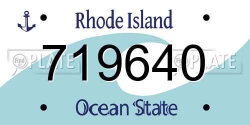 719640 Rhode Island License Plate