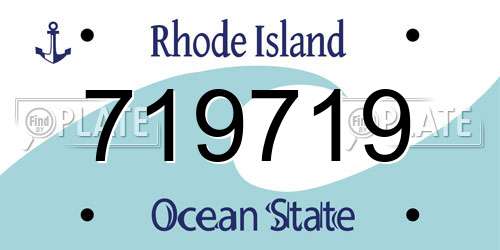 719719 Rhode Island License Plate