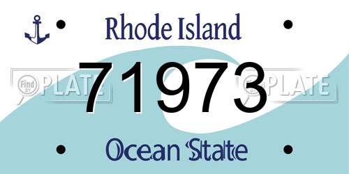 71973 Rhode Island License Plate