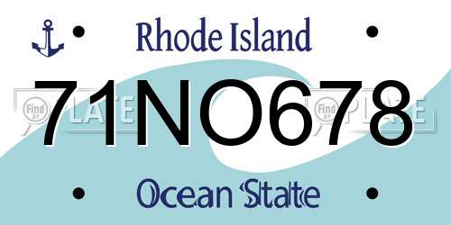 71NO678 Rhode Island License Plate