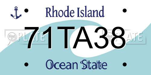 71TA38 Rhode Island License Plate