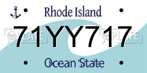 71YY717 Rhode Island License Plate