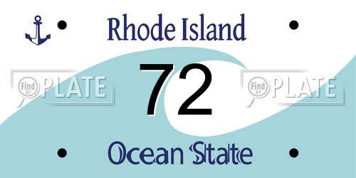72 Rhode Island License Plate