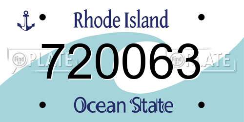 720063 Rhode Island License Plate