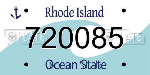 720085 Rhode Island License Plate
