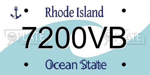 7200VB Rhode Island License Plate