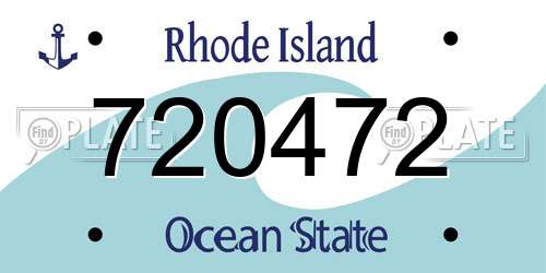 720472 Rhode Island License Plate