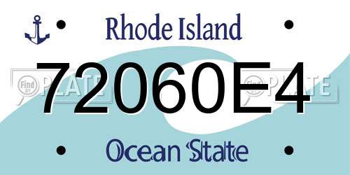 72060E4 Rhode Island License Plate
