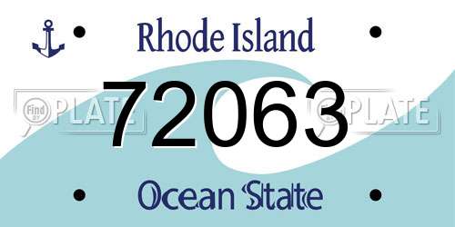 72063 Rhode Island License Plate