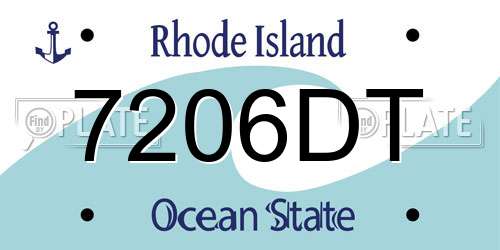7206DT Rhode Island License Plate