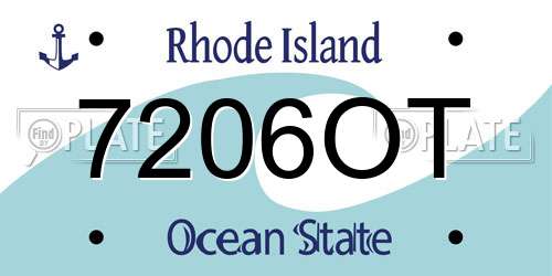7206OT Rhode Island License Plate