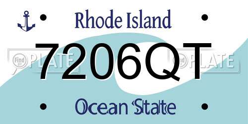 7206QT Rhode Island License Plate