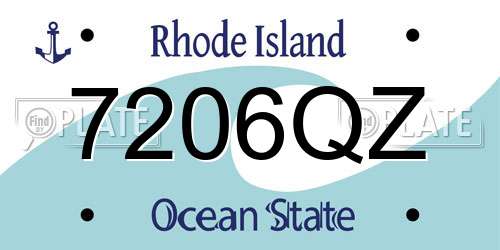 7206QZ Rhode Island License Plate