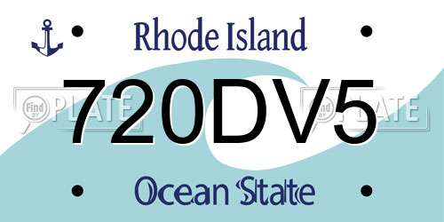 720DV5 Rhode Island License Plate