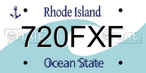 720FXF Rhode Island License Plate