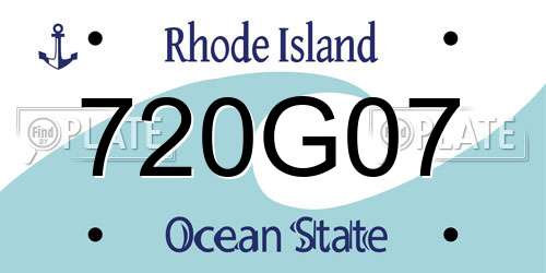 720G07 Rhode Island License Plate