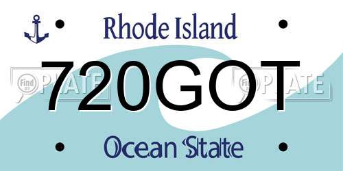 720GOT Rhode Island License Plate
