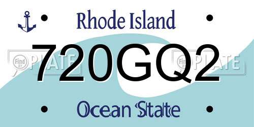 720GQ2 Rhode Island License Plate